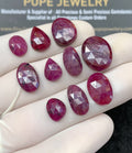 Natural Ruby Gemstone Rose Cut Mix Shape Cabochon High Quality Loose Gemstones For Jewelry Making 9-16 MM Size 10 Pcs V2568