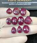 Natural Ruby Gemstone Rose Cut Mix Shape Cabochon High Quality Loose Gemstones For Jewelry Making 10-15 MM Size 10 Pcs V2569