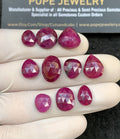 Natural Ruby Gemstone Rose Cut Mix Shape Cabochon High Quality Loose Gemstones For Jewelry Making 9-14 MM Size 10 Pcs V2570