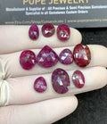 Natural Ruby Gemstone Rose Cut Mix Shape Cabochon High Quality Loose Gemstones For Jewelry Making 10-16 MM Size 10 Pcs V2572