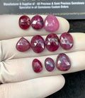 Natural Ruby Gemstone Rose Cut Mix Shape Cabochon High Quality Loose Gemstones For Jewelry Making 10-14 MM Size 10 Pcs V2575