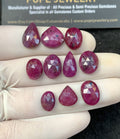 Natural Ruby Gemstone Rose Cut Mix Shape Cabochon High Quality Loose Gemstones For Jewelry Making 10-15 MM Size 10 Pcs V2577