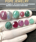 Natural Mix Sapphire Gemstone Rose Cut Mix Cabochon High Quality Loose Gemstones For Jewelry Making 10-16 MM Size 10 Pcs V2582