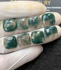 Natural Moss Agate Gemstone Rose Cut Cushion Shape Cabochon High Quality Loose Gemstones For Jewelry Making 14 MM Size 8 Pc V3004