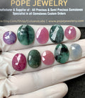 Natural Mix Sapphire Gemstone Rose Cut Mix Cabochon High Quality Loose Gemstones For Jewelry Making 10-16 MM Size 10 Pcs V2584