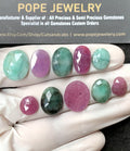 Natural Mix Sapphire Gemstone Rose Cut Mix Cabochon High Quality Loose Gemstones For Jewelry Making 9-16 MM Size 10 Pcs V2585