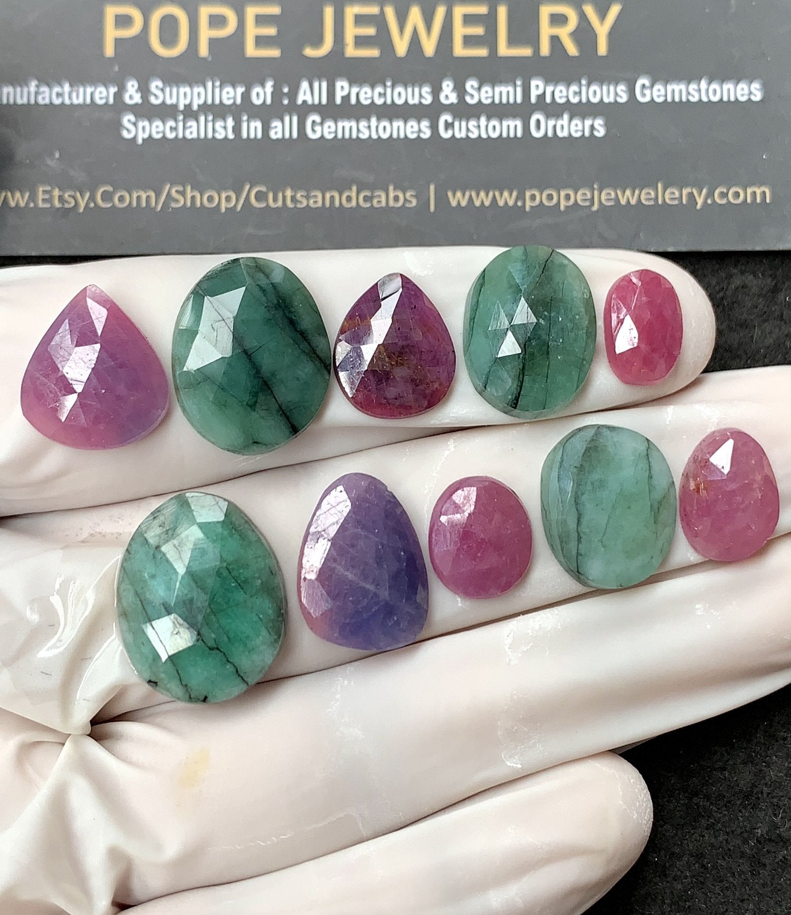 Natural Mix Sapphire Gemstone Rose Cut Mix Cabochon High Quality Loose Gemstones For Jewelry Making 10-18 MM Size 10 Pcs V2586