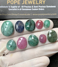 Natural Mix Sapphire Gemstone Rose Cut Mix Cabochon High Quality Loose Gemstones For Jewelry Making 10-17 MM Size 10 Pcs V2587