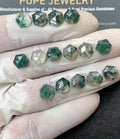 Natural Moss Agate Gemstone Step Cut Hexagon Shape Cabochon High Quality Loose Gemstones For Jewelry Making 8 MM Size 15 Pc V3008