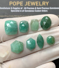 Natural Emerald Gemstone Rose Cut Mix Cabochon High Quality Loose Gemstones For Jewelry Making 9-13 MM Size 8 Pcs V2591