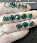 Natural Moss Agate Gemstone Step Cut Hexagon Shape Cabochon High Quality Loose Gemstones For Jewelry Making 10 MM Size 12 Pc V3010