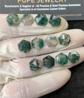 Natural Moss Agate Gemstone Step Cut Hexagon Shape Cabochon High Quality Loose Gemstones For Jewelry Making 10 MM Size 12 Pc V3011