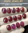 Natural Ruby Gemstone Rose Cut Oval Shape Cabochon High Quality Loose Gemstones For Jewelry Making 11x9 MM Size 14 Pcs V2603