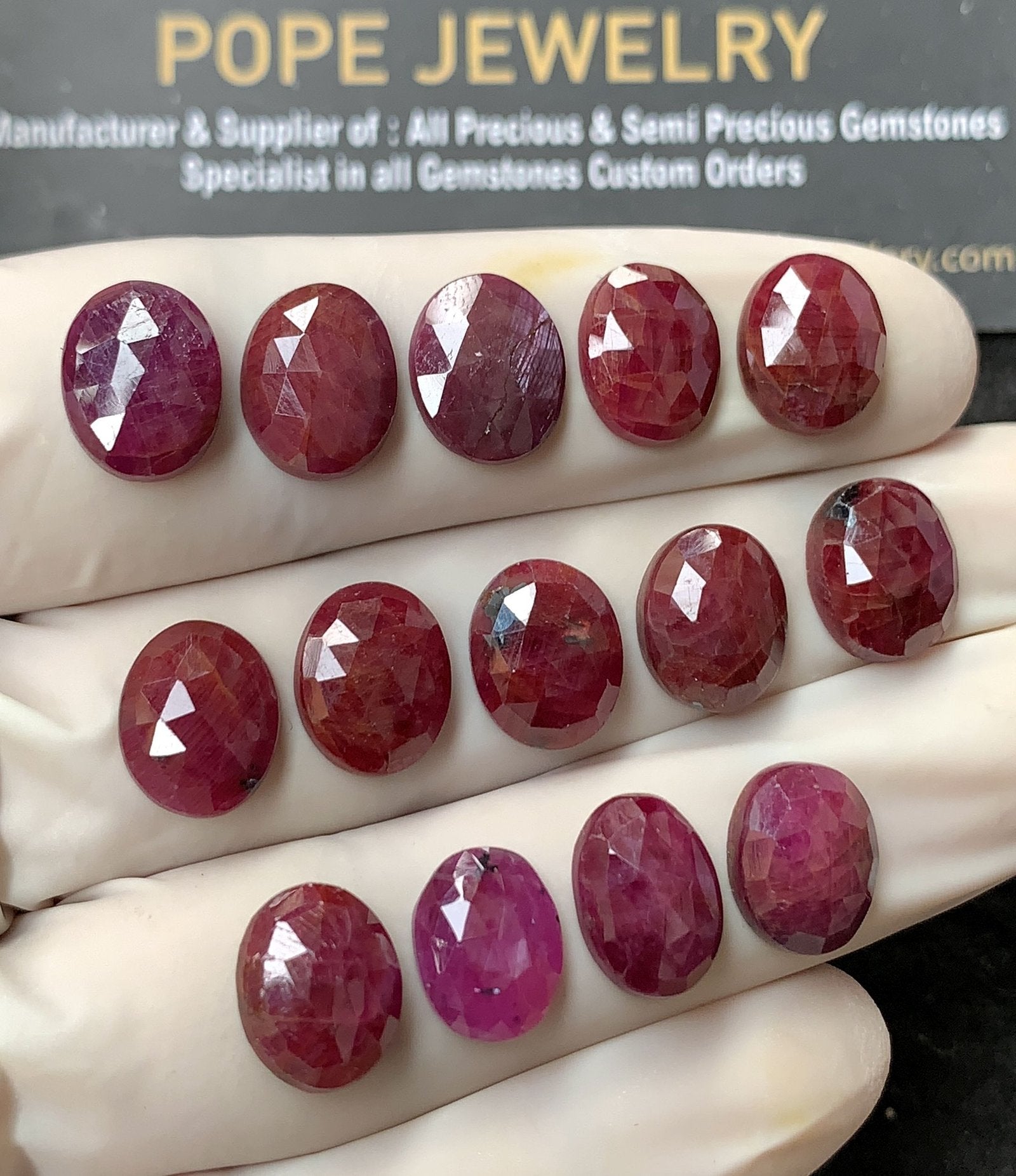 Natural Ruby Gemstone Rose Cut Oval Shape Cabochon High Quality Loose Gemstones For Jewelry Making 11x9 MM Size 14 Pcs V2603