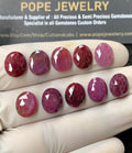 Natural Ruby Gemstone Rose Cut Oval Shape Cabochon High Quality Loose Gemstones For Jewelry Making 11x9 MM Size 10 Pcs V2608