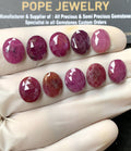 Natural Ruby Gemstone Rose Cut Oval Shape Cabochon High Quality Loose Gemstones For Jewelry Making 11x9 MM Size 10 Pcs V2609