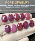 Natural Ruby Gemstone Rose Cut Oval Shape Cabochon High Quality Loose Gemstones For Jewelry Making 14x10 MM Size 10 Pcs V2610