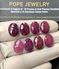 Natural Ruby Gemstone Rose Cut Oval Shape Cabochon High Quality Loose Gemstones For Jewelry Making 14x10 MM Size 8 Pcs V2612