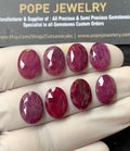 Natural Ruby Gemstone Rose Cut Oval Shape Cabochon High Quality Loose Gemstones For Jewelry Making 14x10 MM Size 8 Pcs V2613