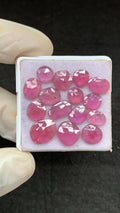 Natural Pink Sapphire Gemstone Rose Cut Fancy Shape Cabochon High Quality Loose Gemstones For Jewelry Making 7-11 MM Size 15 Pcs V2617