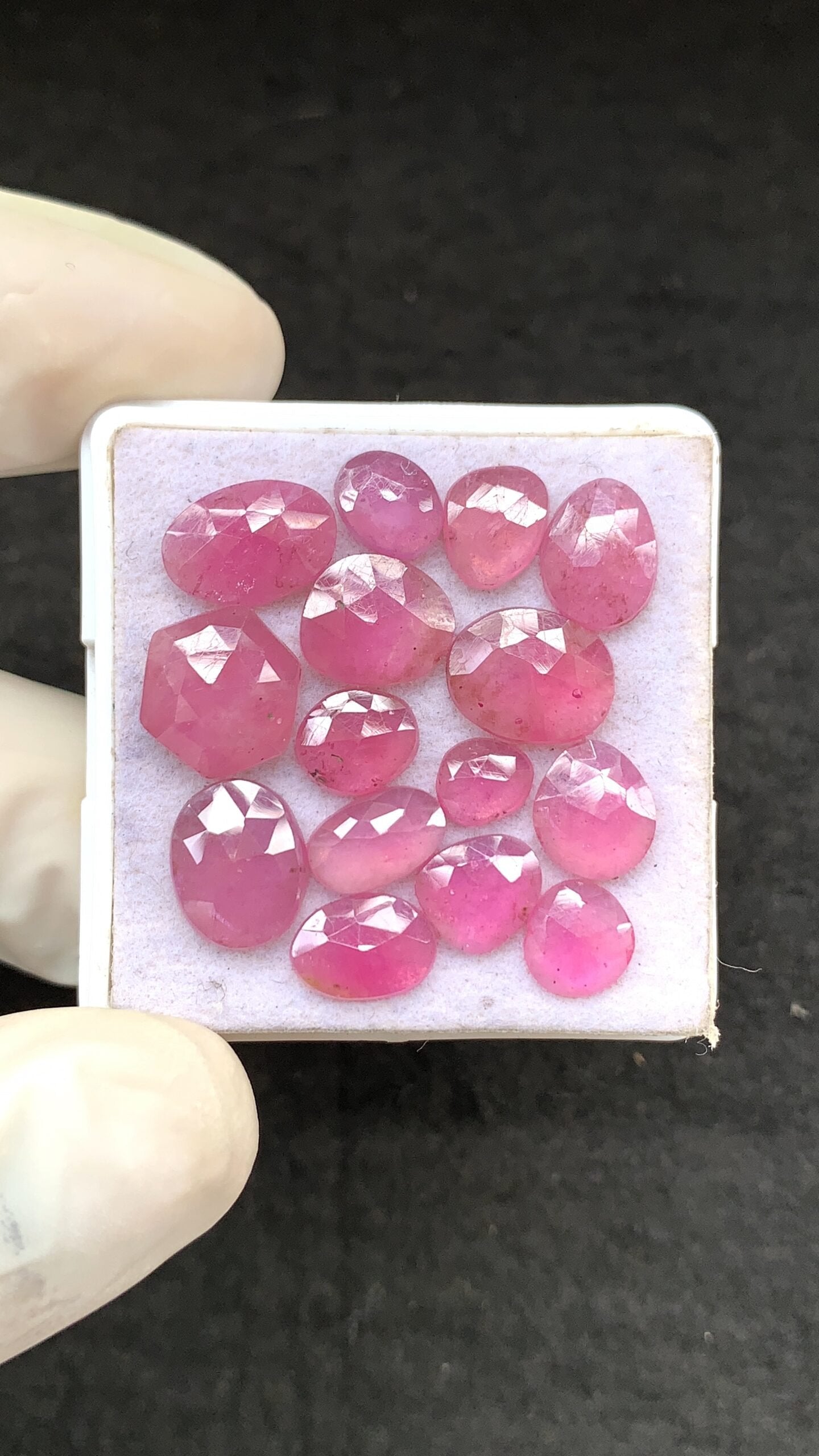 Natural Pink Sapphire Gemstone Rose Cut Fancy Shape Cabochon High Quality Loose Gemstones For Jewelry Making 7-11 MM Size 15 Pcs V2618