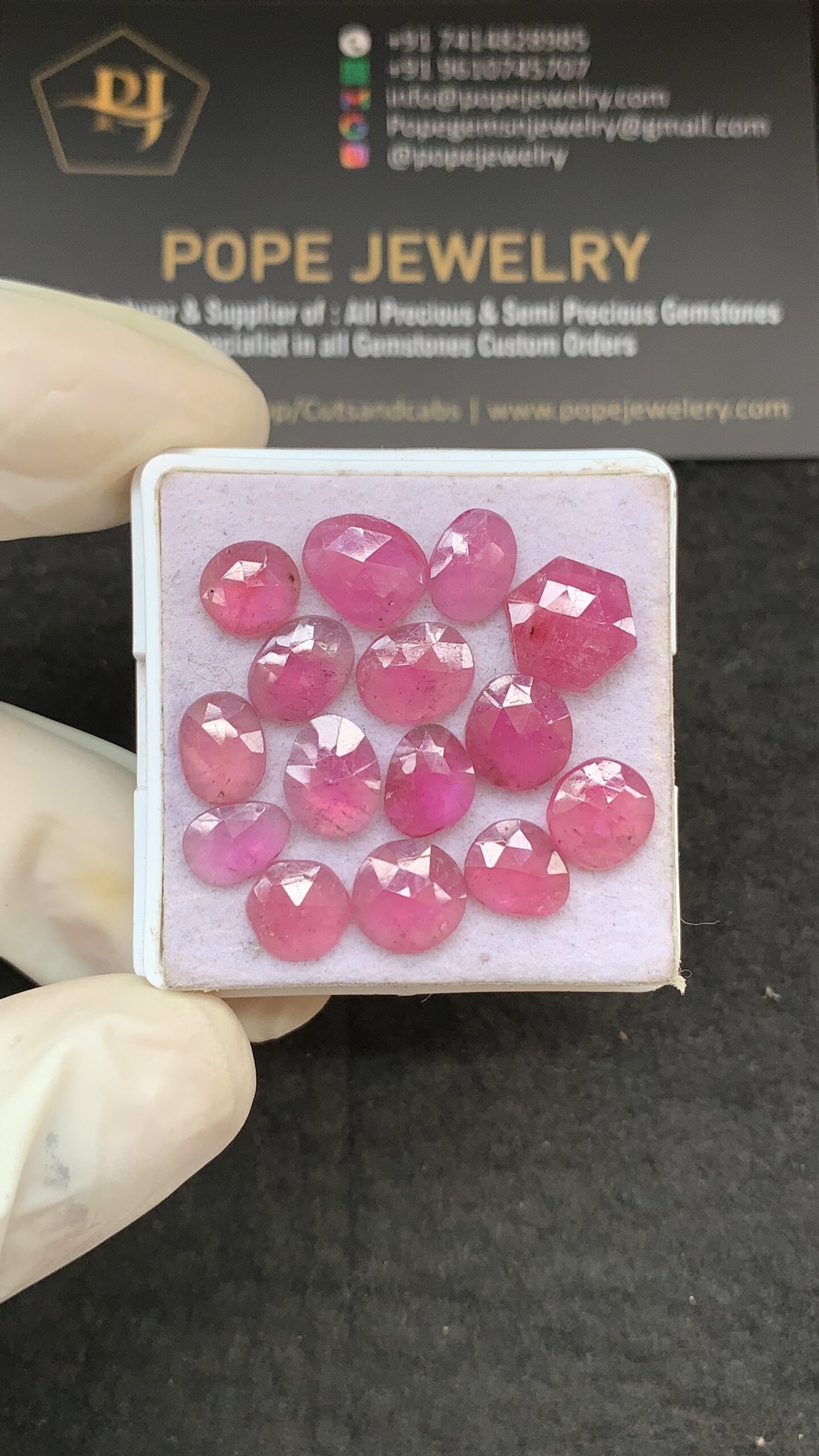Natural Pink Sapphire Gemstone Rose Cut Fancy Shape Cabochon High Quality Loose Gemstones For Jewelry Making 8-9 MM Size 15 Pcs V2619