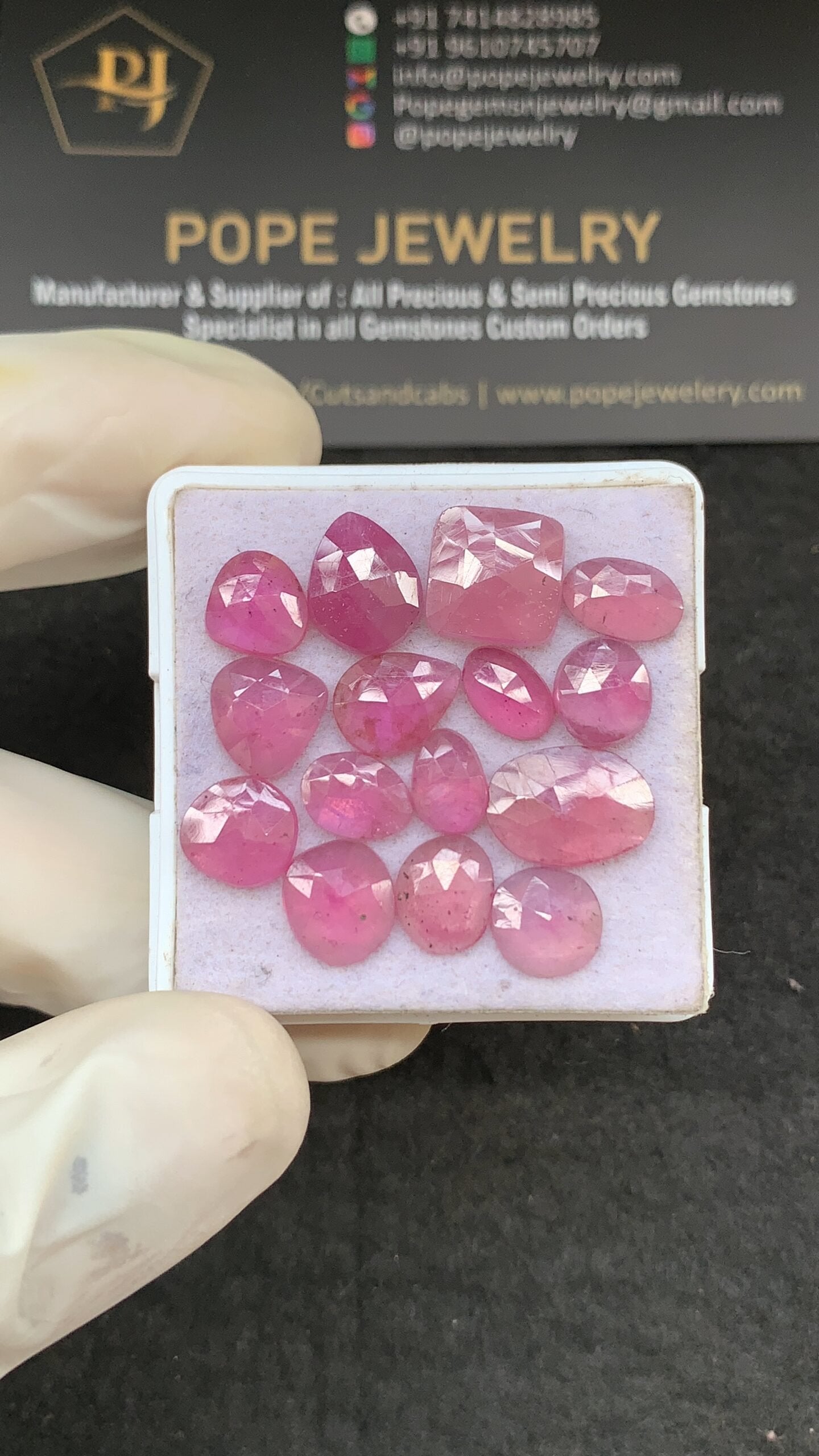 Natural Pink Sapphire Gemstone Rose Cut Fancy Shape Cabochon High Quality Loose Gemstones For Jewelry Making 8-12 MM Size 15 Pcs V2620