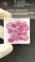 Natural Pink Sapphire Gemstone Rose Cut Fancy Shape Cabochon High Quality Loose Gemstones For Jewelry Making 8-11 MM Size 15 Pcs V2621