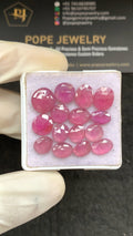 Natural Pink Sapphire Gemstone Rose Cut Fancy Shape Cabochon High Quality Loose Gemstones For Jewelry Making 7-10 MM Size 15 Pcs V2622