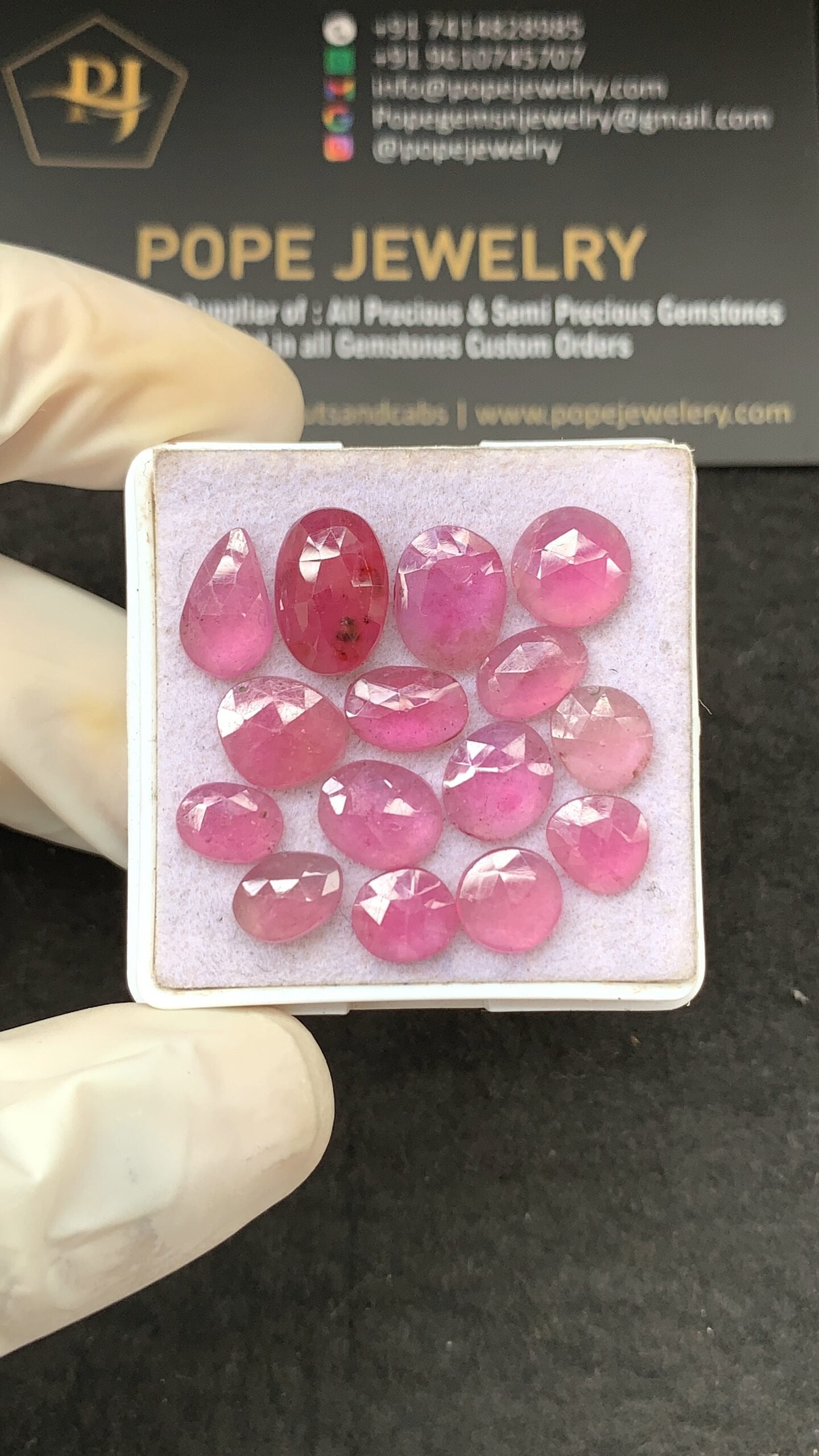 Natural Pink Sapphire Gemstone Rose Cut Fancy Shape Cabochon High Quality Loose Gemstones For Jewelry Making 8-12 MM Size 15 Pcs V2623