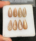 Natural Yellow Silky Sapphire Gemstone Rose Cut Pear Shape Cabochon Shape High Quality Loose Gemstones For Jewelry Making 20x8 MM Size 8 Pcs V4335