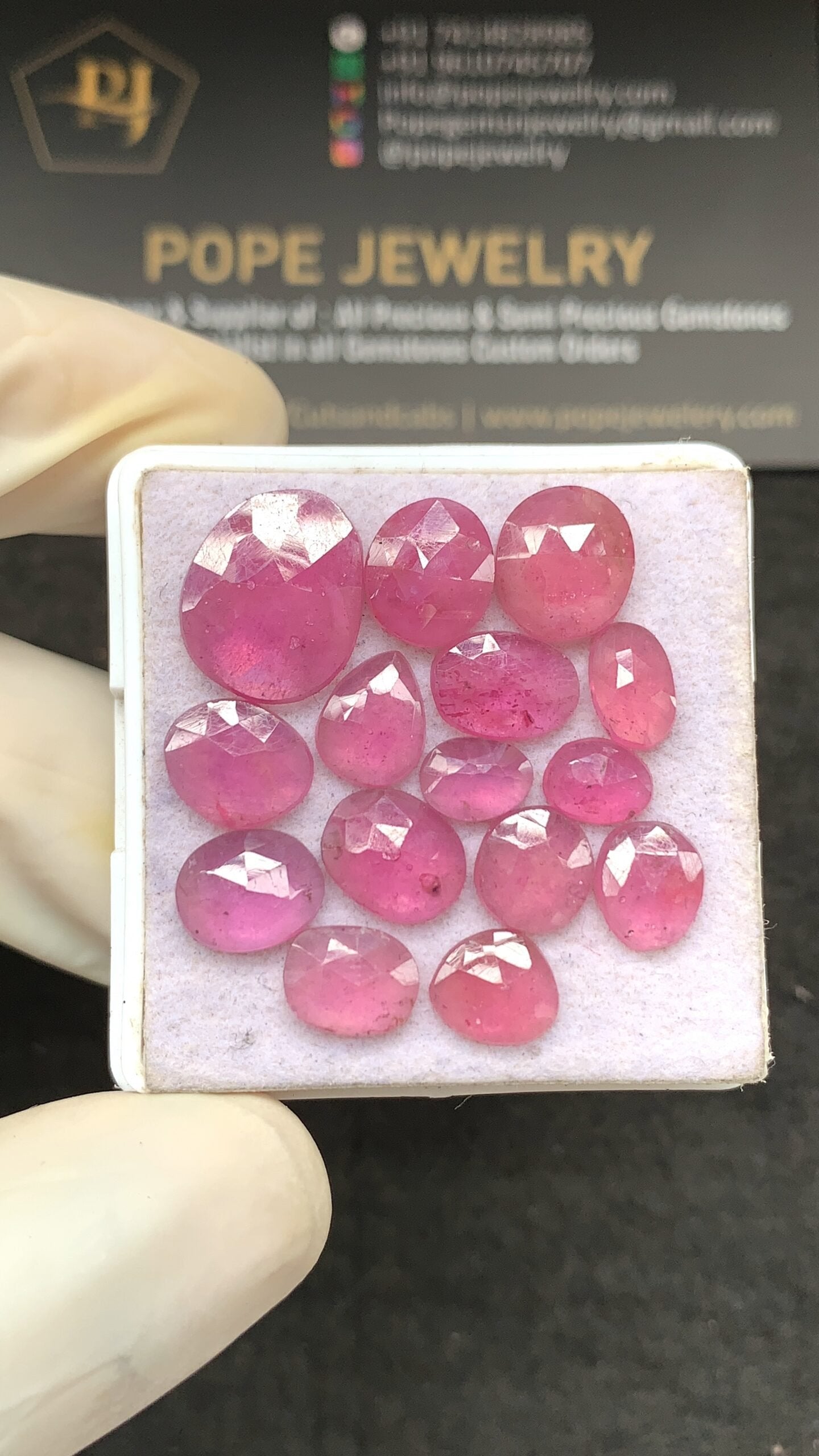 Natural Pink Sapphire Gemstone Rose Cut Fancy Shape Cabochon High Quality Loose Gemstones For Jewelry Making 7-14 MM Size 15 Pcs V2624