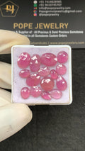 Natural Pink Sapphire Gemstone Rose Cut Fancy Shape Cabochon High Quality Loose Gemstones For Jewelry Making 7-12 MM Size 15 Pcs V2625