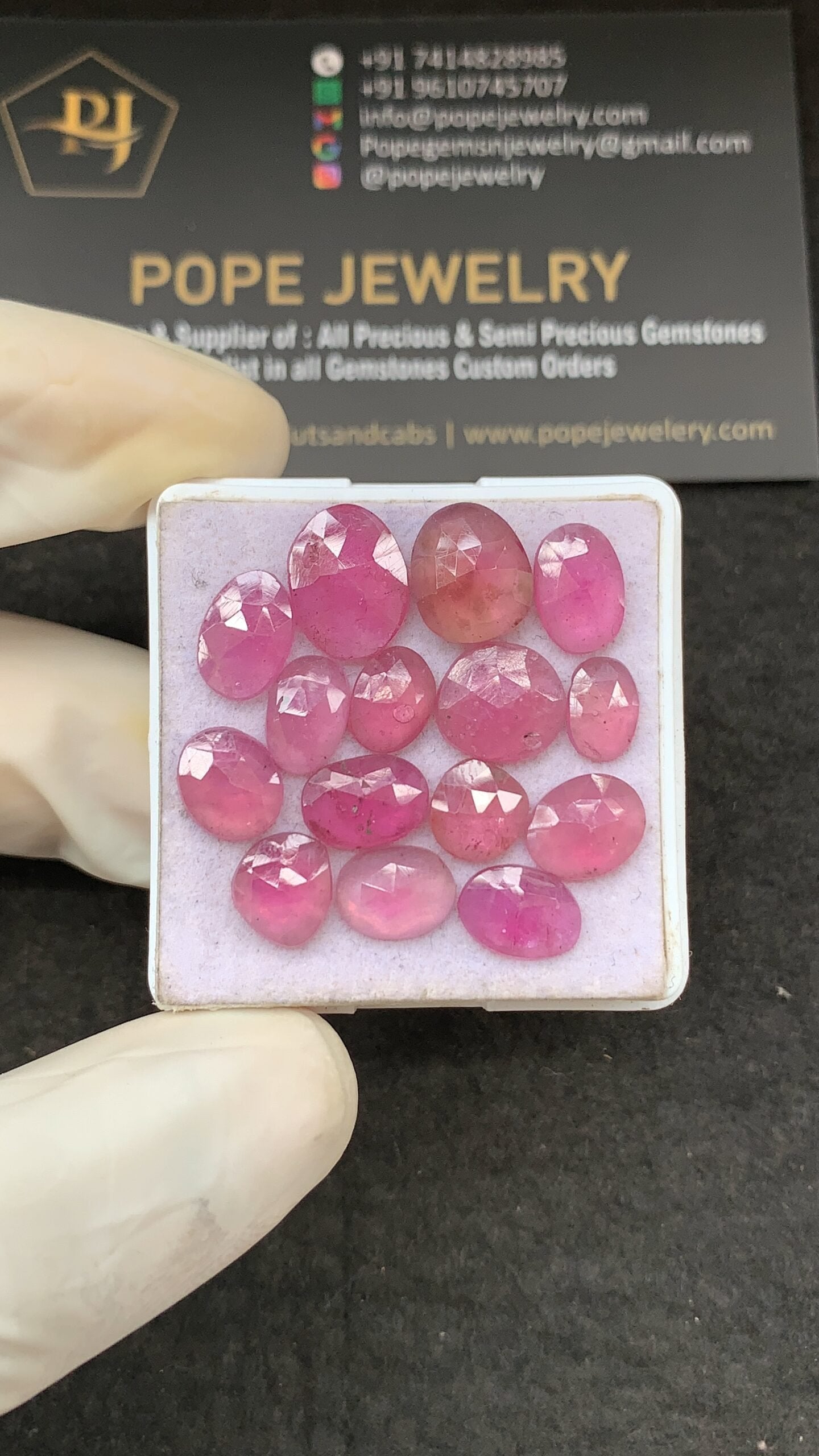 Natural Pink Sapphire Gemstone Rose Cut Fancy Shape Cabochon High Quality Loose Gemstones For Jewelry Making 8-12 MM Size 15 Pcs V2627