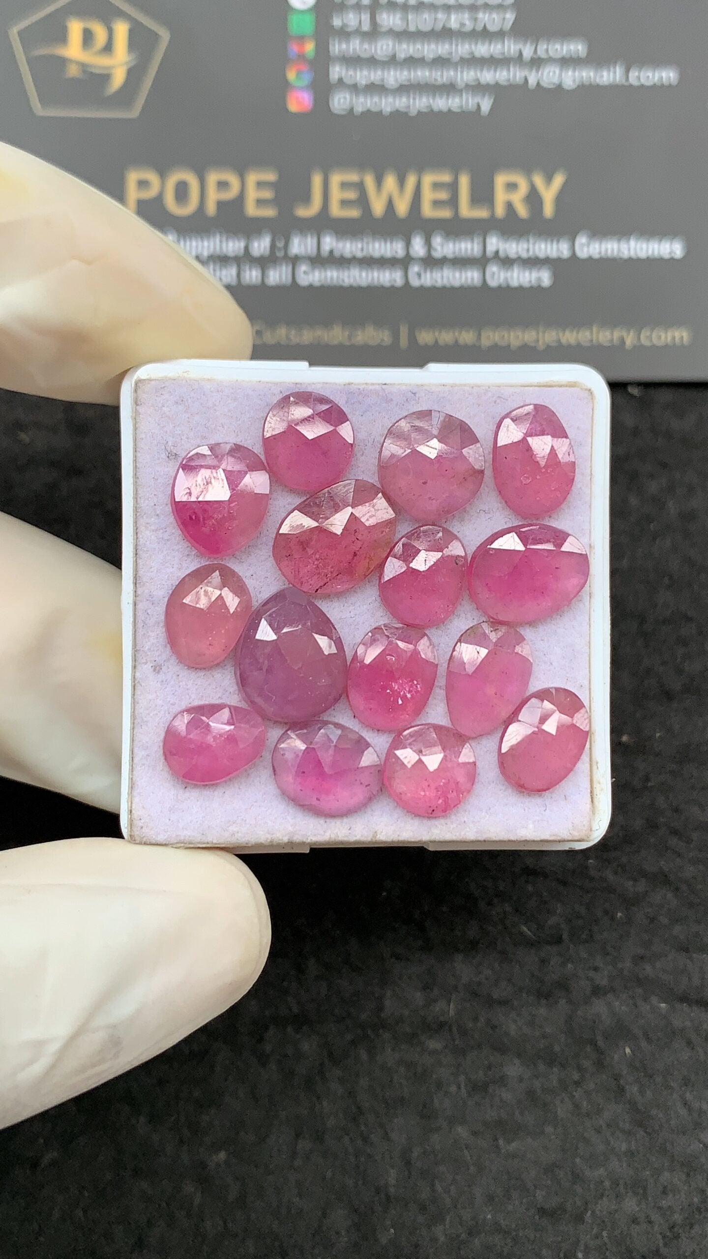 Natural Pink Sapphire Gemstone Rose Cut Fancy Shape Cabochon High Quality Loose Gemstones For Jewelry Making 8-11 MM Size 15 Pcs V2628