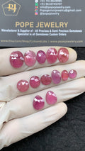 Natural Pink Sapphire Gemstone Rose Cut Fancy Shape Cabochon High Quality Loose Gemstones For Jewelry Making 8-14 MM Size 13 Pcs V2629