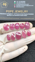 Natural Pink Sapphire Gemstone Rose Cut Fancy Shape Cabochon High Quality Loose Gemstones For Jewelry Making 12-18 MM Size 10 Pcs V2630