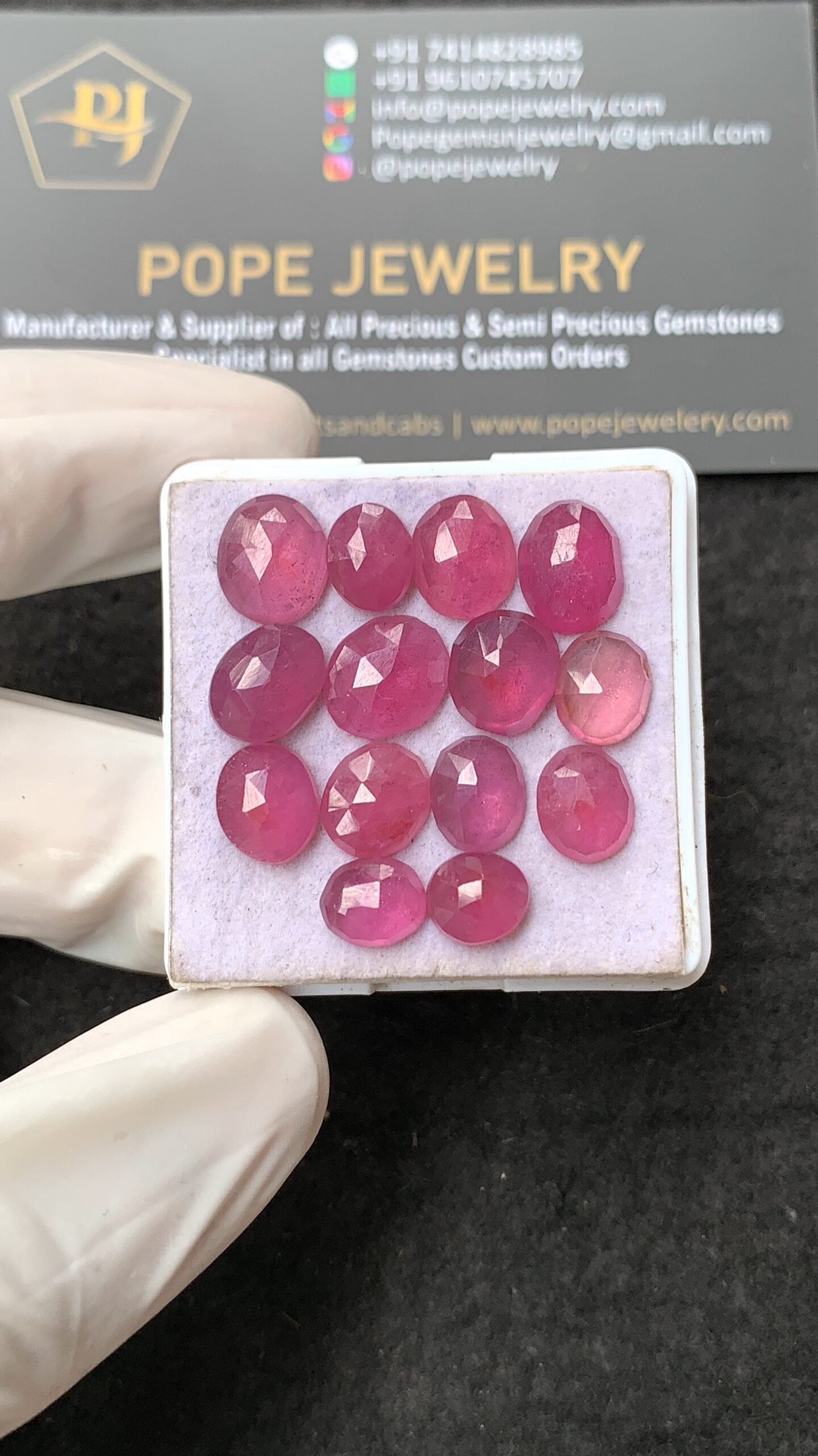 Natural Pink Sapphire Gemstone Rose Cut Fancy Shape Cabochon High Quality Loose Gemstones For Jewelry Making 8-10 MM Size 14 Pcs V2633