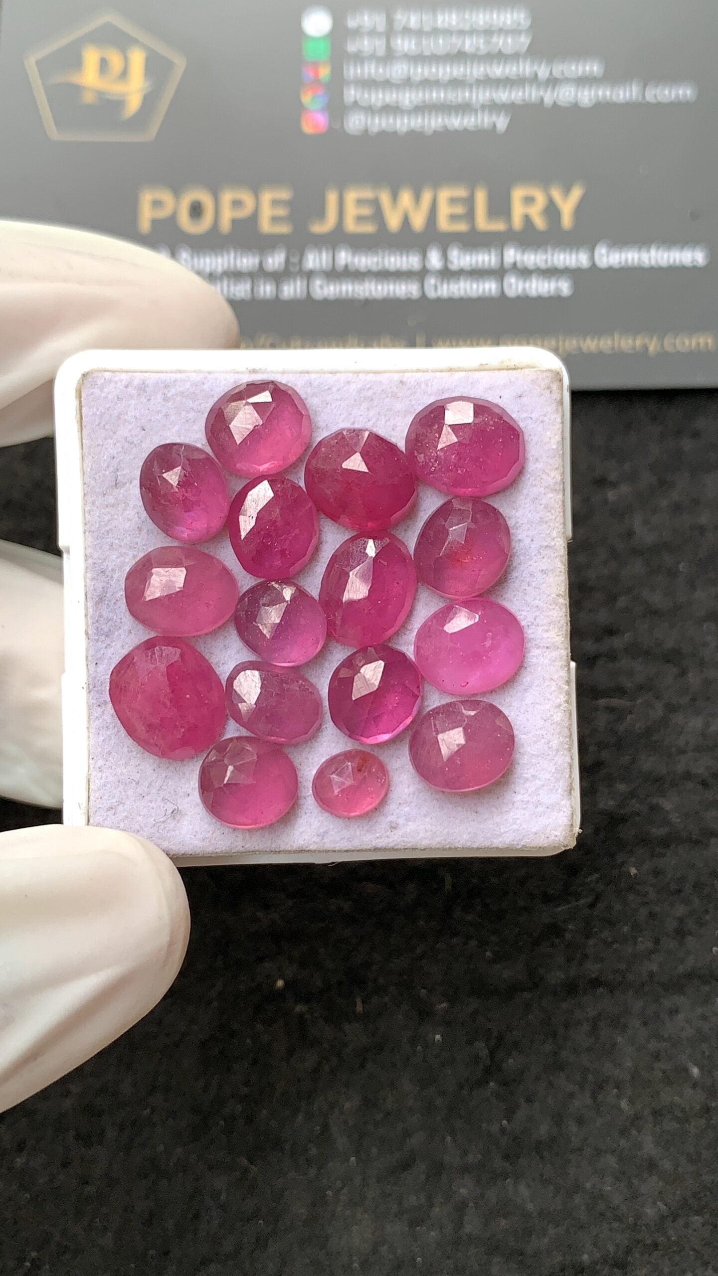 Natural Pink Sapphire Gemstone Rose Cut Fancy Shape Cabochon High Quality Loose Gemstones For Jewelry Making 6-10 MM Size 16 Pcs V2635