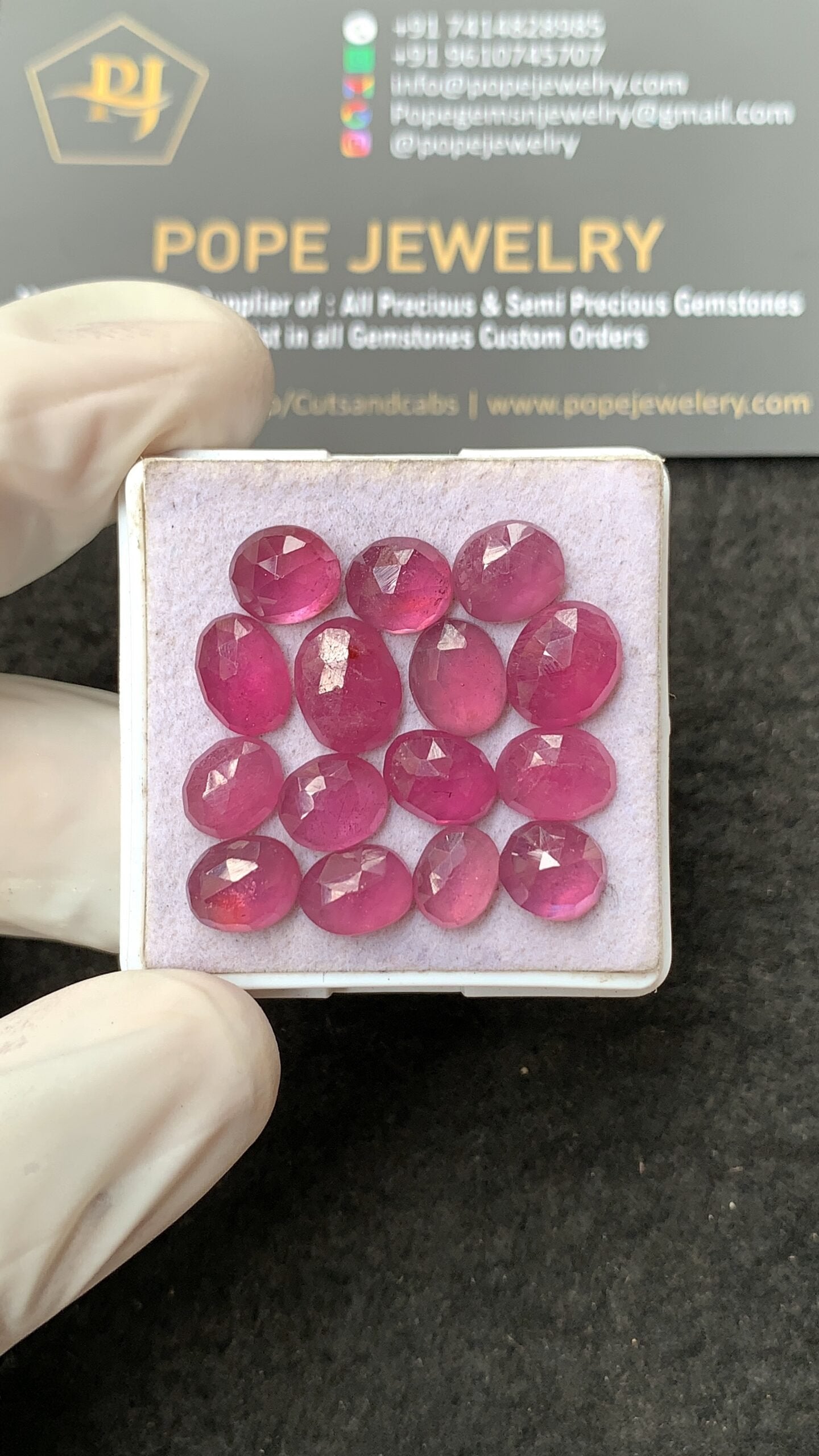 Natural Pink Sapphire Gemstone Rose Cut Fancy Shape Cabochon High Quality Loose Gemstones For Jewelry Making 7-10 MM Size 15 Pcs V2638