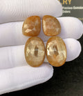 Natural Golden Sapphire Gemstone Rose Cut Mix Shape Cabochon High Quality Loose Gemstones For Jewelry Making 15-21 MM Size 2 Pair SM24925