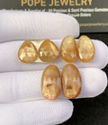 Natural Golden Sapphire Gemstone Rose Cut Mix Shape Cabochon High Quality Loose Gemstones For Jewelry Making 13-18 MM Size 3 Pair SM24926