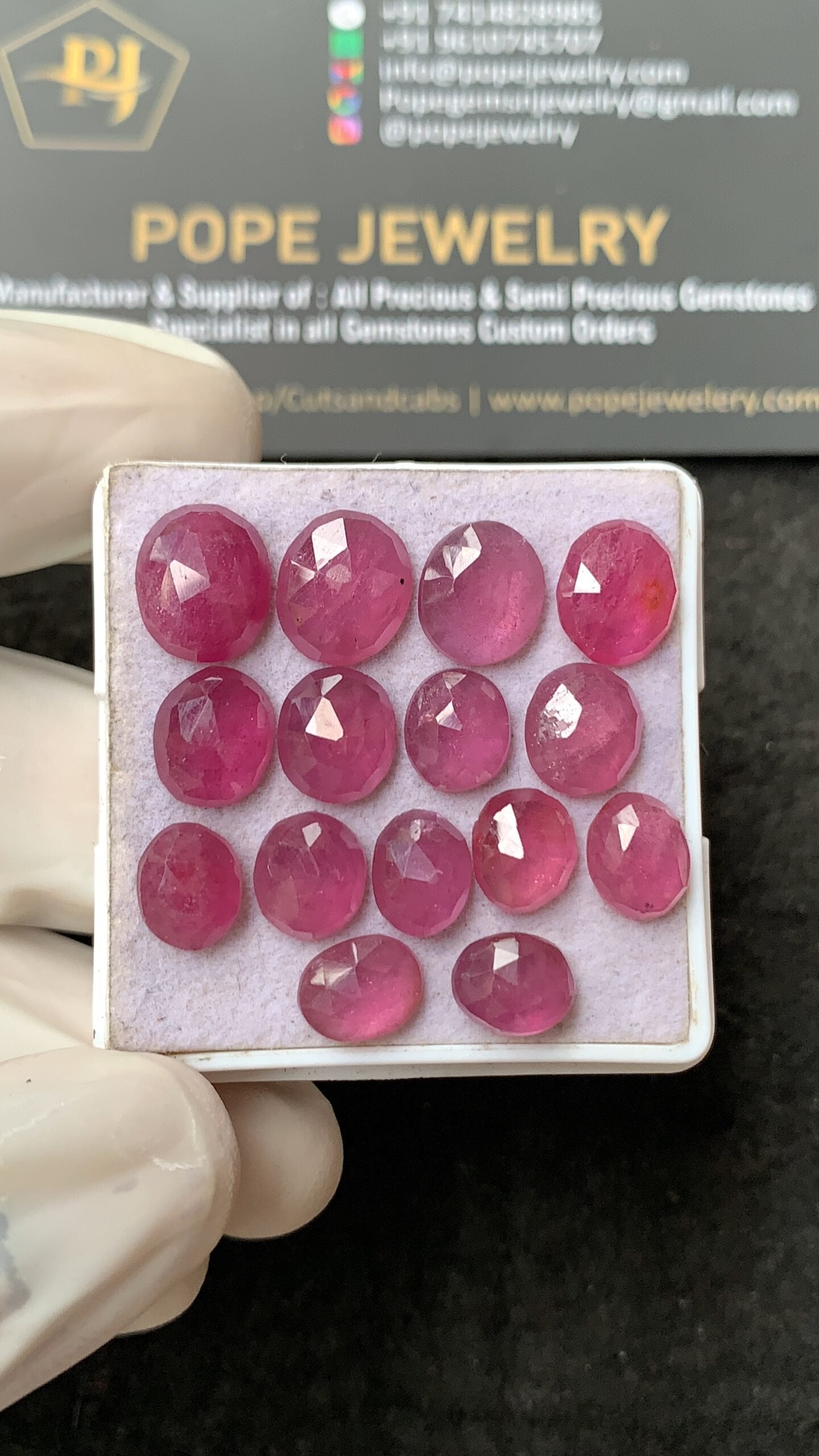 Natural Pink Sapphire Gemstone Rose Cut Fancy Shape Cabochon High Quality Loose Gemstones For Jewelry Making 8-10 MM Size 15 Pcs V2641
