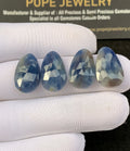 Natural Blue Sapphire Gemstone Rose Cut Mix Shape Cabochon High Quality Loose Gemstones For Jewelry Making 18x11 MM Size 2 Pair SM24928