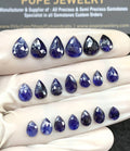 Natural Blue Sapphire Gemstone Rose Cut Pear Shape Cabochon High Quality Loose Gemstones For Jewelry Making 7-10 MM Size 20 Pcs V2644