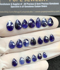 Natural Blue Sapphire Gemstone Rose Cut Mix Shape Cabochon High Quality Loose Gemstones For Jewelry Making 6-11 MM Size 20 Pcs V2645