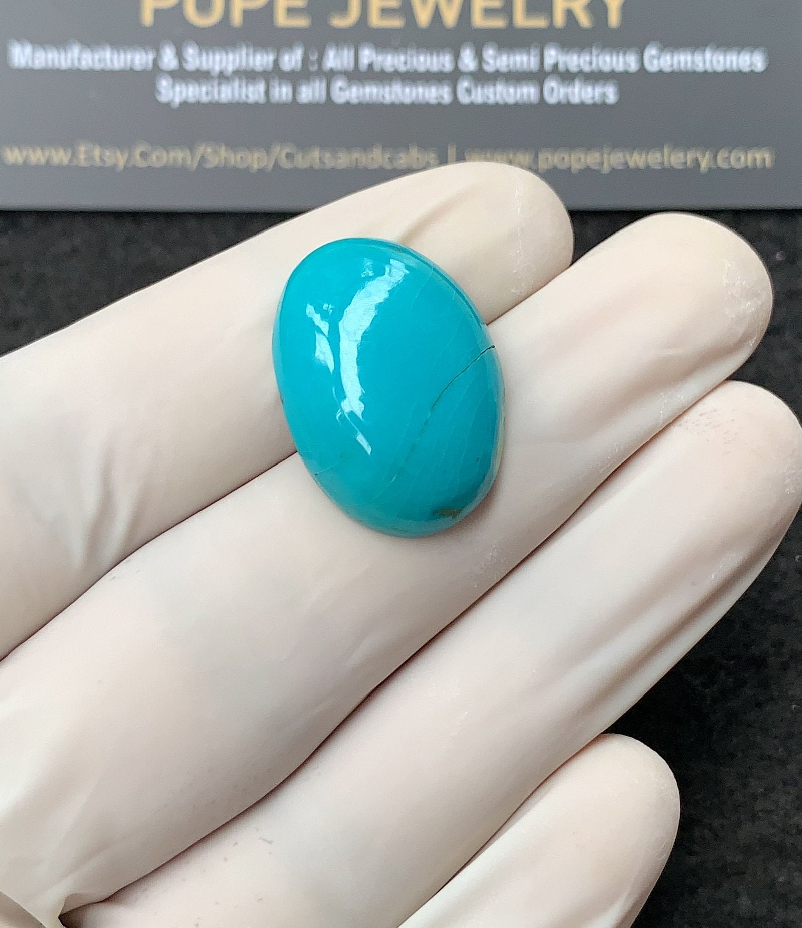 Natural Tibetan Turquoise Smooth Oval Gemstone Cabochon High Quality Loose Gemstones For Jewelry Making 23x16x7 MM Size V2650