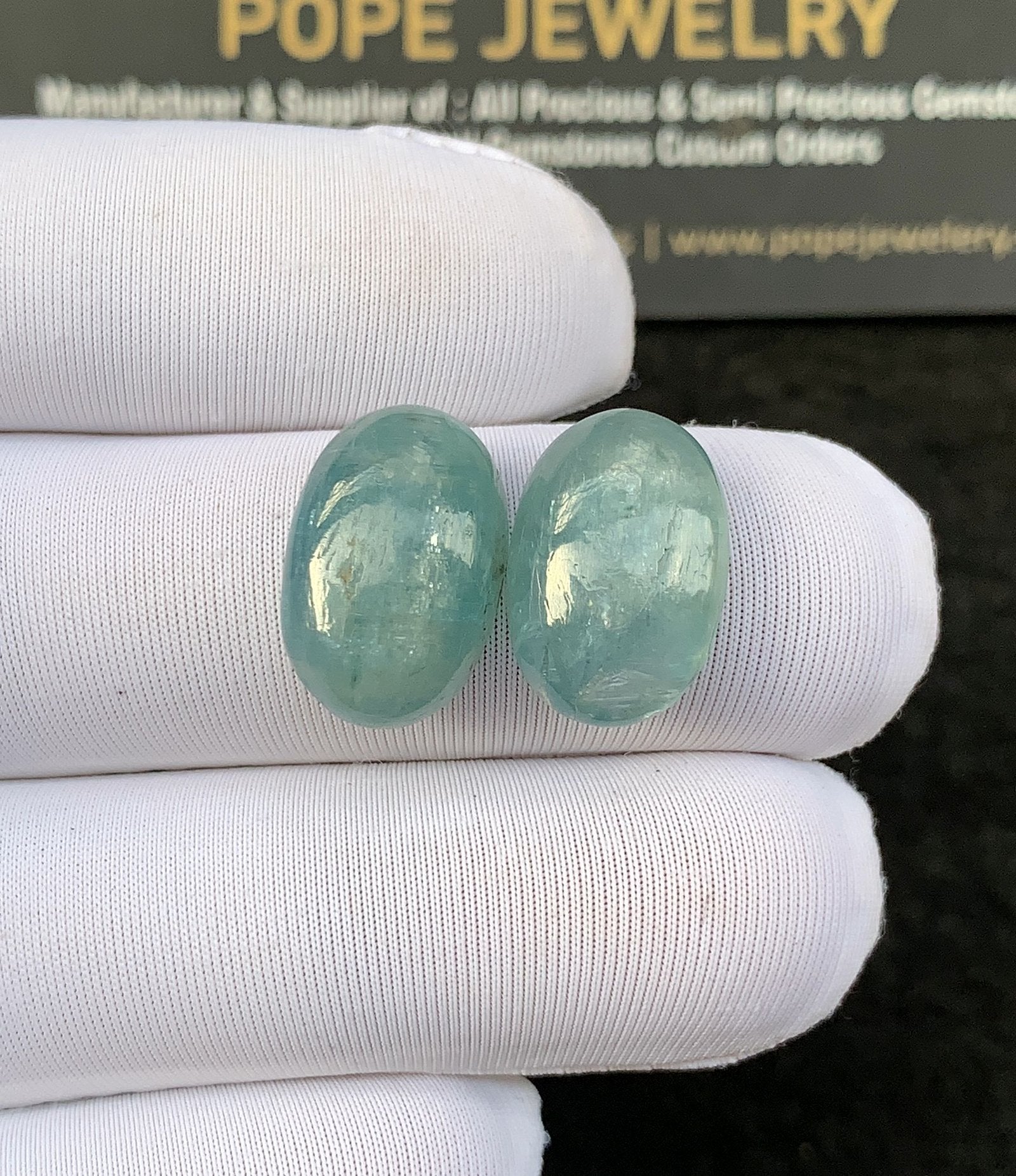 Natural Aqua Kyanite Gemstone Smooth Oval Shape Cabochon High Quality Loose Gemstones For Jewelry Making 16x11 MM Size 2 Pcs SM24936