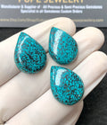 Natural Tibetan Turquoise Gemstone Smooth Oval Shape Cabochon High Quality Loose Gemstones For Jewelry Making 22-23 MM Size 3 Pcs V2651