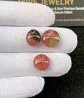 Natural Water Melon Tourmaline Gemstone Smooth Mix Shape Cabochon High Quality Loose Gemstones For Jewelry Making 10-12 MM Size 3 Pcs SM24937